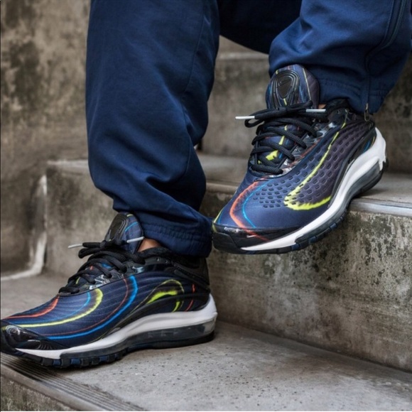 Nike Air Max Deluxe BLACK MIDNIGHT NAVY M AUTHENTI - Picture 2 of 8